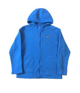 PATAGONIA パタゴニア フリース フルジップ パーカー ジャケット フーディー 水色 ボーイズ L (12) メンズ レディースにも　(ma)