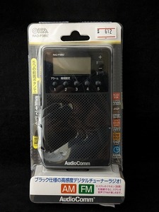 #612 オーム電機 AudioComm ハンディサイズDSPラジオ RAD-P389Z 03-1967 OHM ※本体潰れあり　※開封済み ※通電確認済み