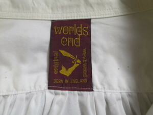 当時物！ WORLDS END 白シャツ ワールズエンド VINTAGE ８０S ヴィヴィアン マルコムマクラーレン SEDITIONARIES セディショナリーズ 本物