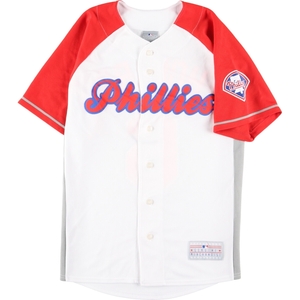 古着 GENUINE MERCHANOISE MLB PHILADELPHIA PHILLIES フィラデルフィアフィリーズ ゲームシャツ ベースボールシャツ メンズM /eaa345936