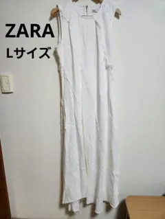 ZARA デニム ノースリーブワンピース オフ L