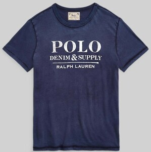 【新品】ラルフローレン ■ コットンTシャツ ■ L ■ ネイビー ウォッシュ加工 POLO RALPH LAUREN DENIM&SUPPLY 正規品