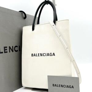 《美品》BALENCIAGA バレンシアガ ショッピング フォン フォルダー 2WAY ミニショルダーバッグ ミニハンドバッグ ホワイト 斜め掛け