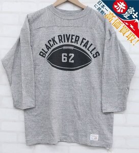 8T7511/未使用品 WAREHOUSE 4063 BLACK RIVER FALLS 62 フットボールTシャツ ウエアハウス