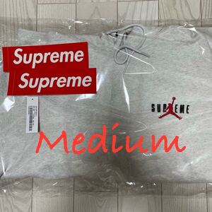 M 24FW Supreme Jordan Hooded Sweatshirt Ash Grey シュプリーム ジョーダン フーディー スウェットシャツ アッシュ グレー