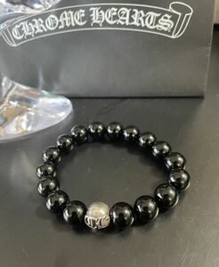 CHROMEHEARTS /クロムハーツ◆ビーズブレスレット /12mm10mm/ 数珠 /ブラック