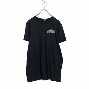 CANVAS 半袖 プリント Tシャツ M ブラック キャンバス ワンポイントロゴ バックプリント クジラ 古着卸 アメリカ仕入 a504-6123