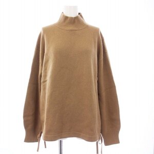 未使用品 セオリー Theory 21AW MERCER WOOL CASH OVERSIZED PO ニット セーター 長袖 ハイネック カシミヤ混 S 茶 ブラウン