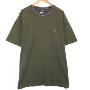 古着 90年代 トミーヒルフィガー TOMMY HILFIGER 半袖 ワンポイントロゴTシャツ メンズXL ヴィンテージ /eaa313961