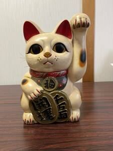 委託品ミ　10.29 陶磁器　招き猫　貯金箱　開運　千万両　コキズあり　中古品　ヤ100