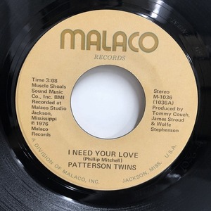 PATTERSON TWINS / I NEED YOUR LOVE / TWO WRONGS DON