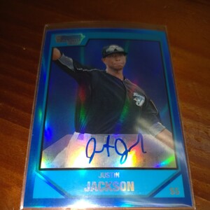 2007 bowmandraft bluerefractor 54/150 justinjackson autograph 1stbowman