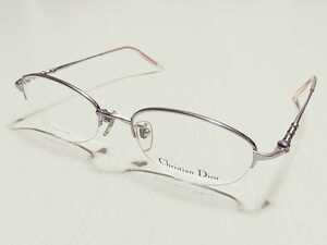 新品　Christian Dior　ディオール　ブランド　日本製　メガネ　眼鏡　高級感　オシャレ　ハーフリム　チタン　軽い　パープル　綺麗