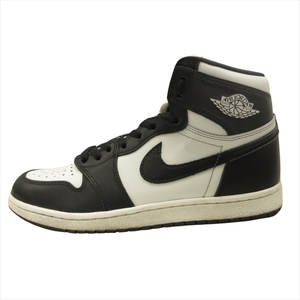 美品 ナイキ NIKE ナイキ エア ジョーダン 1 ハイ 85 AIR JORDAN 1 HIGH 85 スニーカー BQ4422-001 28cm ブラックト ホワイト メンズ