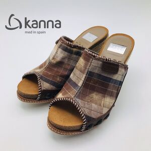 【未使用】kanna サンダル 36 スペイン　ウェッヂ