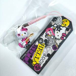 激レア☆限定 ハローキティ ロック ピンクチェックリボン 根付け 2008年 Hello Kitty PINK ROCK キーホルダー サンリオ Sanrio 翼 羽