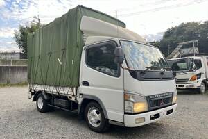 動画有！売り切り！H15年 三菱 キャンター 幌車 垂直パワーゲート 極東 積載1750kg 2.8L ディーゼル AT エンジン好調！兵庫小野市