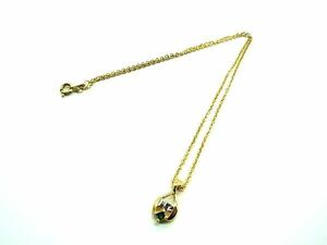 ■美品■ NINA RICCI ニナリッチ ラインストーン ロゴモチーフ ネックレス ペンダント アクセサリー レディース ゴールド系 DE1020