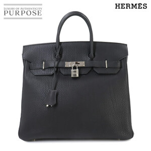 新品同様 エルメス HERMES オータクロア 32 ハンド バッグ フィヨルド ブラック □J刻印 シルバー 金具 Haut a Courroies 32 90236863