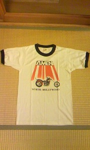 バックドロップ AMEN リンガーTシャツ S チョッパー 白×黒