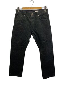 CHROME HEARTS◆JEAN SL FLEURKNEE/スターパッチ/ボタンフライ/ボトム/32/デニム/ブラック//