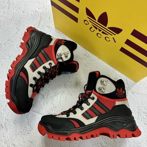 25.0cm 新品未使用 GUCCI adidas 6サイズ グッチ アディダス トレッキング シューズ ブーツ コラボ レア スニーカー トレイル 正規品