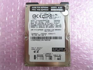 HGST 日立 HTS548040M9AT00 (40G 9.5mm 5400rpm) Travelstar 5K80 使用57時間