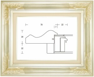 額縁 油彩額縁 油絵額縁 木製フレーム アカンサスW シルバー サイズP40号