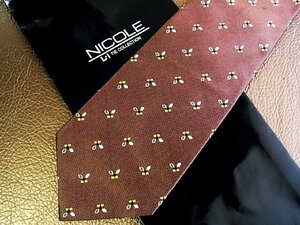 ★良品★3R03201【NICOLE】ニコル「ハチ 蜂 柄」ネクタイ