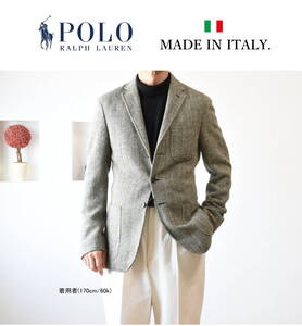 【イタリア製】POLO RALPH LAUREN　アルパカ混紡ヘリンボーンツイード・テーラードジャケット size36R ポロ ラルフ ローレン