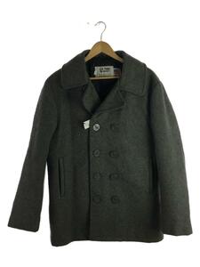 Schott◆ピーコート/40/ウール/GRY/無地/740N/汚れ有