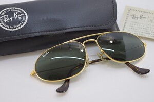 Ray-Ban レイバン サングラス B&L W1507 ケース付 ゴールド フレーム メガネ 眼鏡 グリーン オールド ビンテージ RO-196M/639