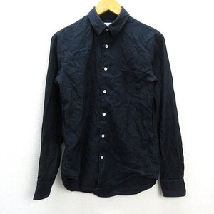 y■USA製■ユナイテッドアローズ/UNITED ARROWS STEVEN ALAN長袖BDシャツ■黒【メンズXS】MENS/160【中古】