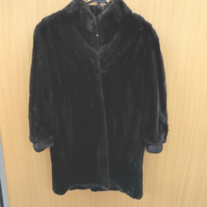 【1円スタート】J.C.de CASTELBJAC カステルバジャック ミンク ファーコート BLACK GLAMA ブラックグラマ Sable Mink Fur 毛皮 サイズF