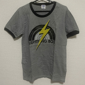 送料無料 Lightning Bolt ライトニングボルト リンガー Tシャツ グレー M サーフィン スケボー ミリタリー アメカジ ヴィンテージ 古着