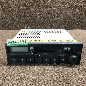 AV12-673 激安 カーステレオ HONDA 39100-SHR-0030 PH-1617A-C 0394182 カセットデッキ FM/AM オーディオ 通電未確認 ジャンク