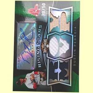 ◆Dustin Pedroia【30/50 Jersey Bat】Topps Triple Threads Rising Stars　◇検索：ダスティン・ペドロイア 直筆サイン ジャージ バット 