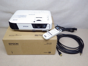 Kソま0195 EPSON プロジェクター EB-S31 リモコン付き 映像機器 オフィス機器 投影機器 電化製品 家電製品