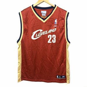 ■子供用 Reebok リーボック NBA CLEVELAND CAVALIERS キャバリアーズ JAMES #23 ジェームズ レブロン バスケユニフォーム 古着 メッシュ■