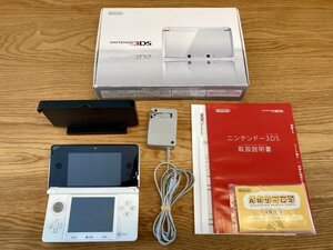 動作確認・初期化済 ニンテンドー3DS(CTR-001/アイスホワイト) 本体 箱・取説 充電器付 任天堂 Nintendo3DS a6