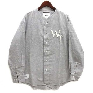 ダブルタップス WTAPS 2023SS リーグ ベースボール シャツ 長袖 LEAGUE LS COTTON. TWILL. LEAGUE グレー 2 231TQDT-SHM07 メンズ