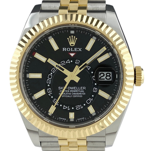 ロレックス ROLEX スカイドゥエラー 326933 腕時計 SS YG 自動巻き ブライトブラック メンズ 【中古】