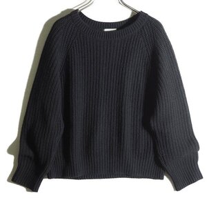 P3482z7　▼MARGARET HOWELL マーガレットハウエル ▼　578-9263031 WOOL CASHMERE KNIT ウールカシミヤ リブニット ブラック 2 / 黒 秋冬