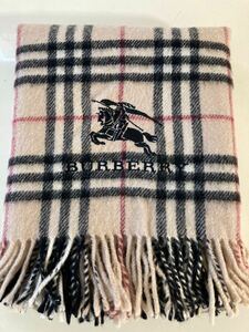 BURBERRY LONDON バーバリー ★ ノバチェック ブランケット ひざ掛け ストール ロゴ刺繍 ウール100％ 