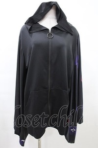 NieR Clothing / 着物風袖ZIPパーカー 黒 H-24-12-19-079-PU-TO-KB-ZH