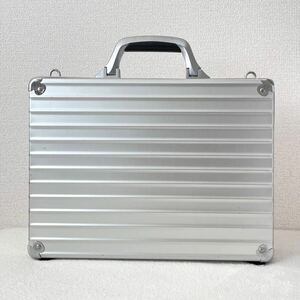 1円 ◆ RIMOWA リモワ アタッシュケース TOPAS トパーズ 青ロゴ ジュラルミン ブリーフケース ビジネス ダイヤル式 アルミ 8L 廃盤 973.13 