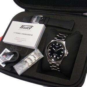 美品◇TISSOT SEASTAR 1000 40MM メンズ腕時計 ティソ シースター ブレスレット 余りコマ 取説 スペアベルト ケース付