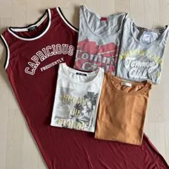 レディース服まとめ売り5点　Tシャツ　半袖　Tシャツワンピース　夏服　カジュアル