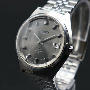 希少 グレー文字盤 OH済 SEIKO GS HI-BEAT グランドセイコー 6145-8050 自動巻 GSメダリオン カットガラス 1972年 諏訪 デイト メンズ