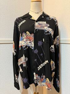 RADIALL ラディアル シャツ 長袖 長袖シャツ 総柄 古着 柄シャツ メンズ トップス オープンカラーシャツ メンズシャツ M